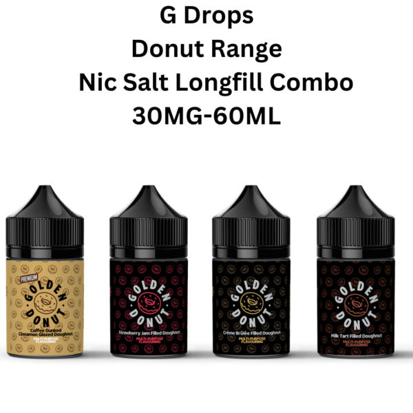 G Drops – 30MG Donut Range Nic Salt Longfill Combo (60ML)